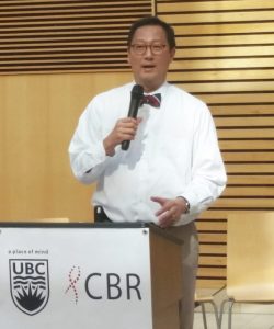 UBC President Santa Ono speaking at the Research Day of the Centre for Blood Research. Photo credit: Brian Kladko