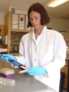 Dr. Katharine Sedivy-Haley in the lab