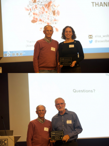 Keynote speakers, Dr. Alisa Wolberg (top) and Dr. Paul Bray (bottom) with Dr. Edward Conway.