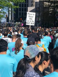 Runners lined up for the Vancouver Sun Run 2024. Photo credits: Cheryl Pfeifer.